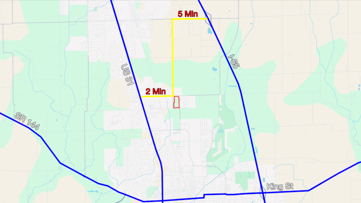N Graham Rd Franklin IN Drive Time